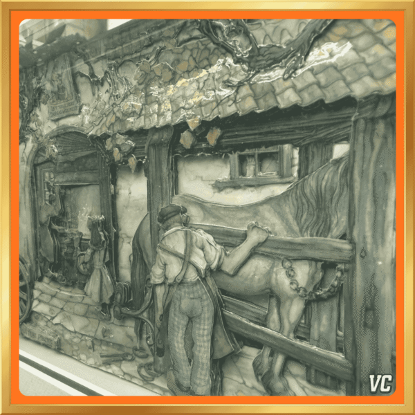 Anton Pieck - De Hoefsmid - 3D papierreliëf - 22 x 15 cm