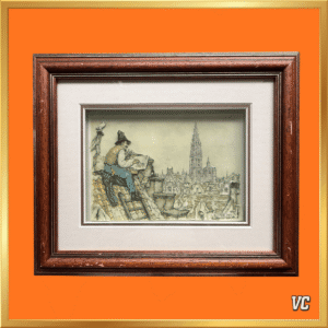 Anton Pieck - OLV Kathedraal Antwerpen - 3D papierreliëf - 22 x 15 cm
