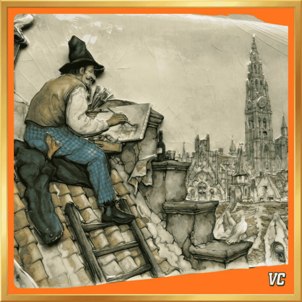 Anton Pieck - OLV Kathedraal Antwerpen - 3D papierreliëf - 22 x 15 cm