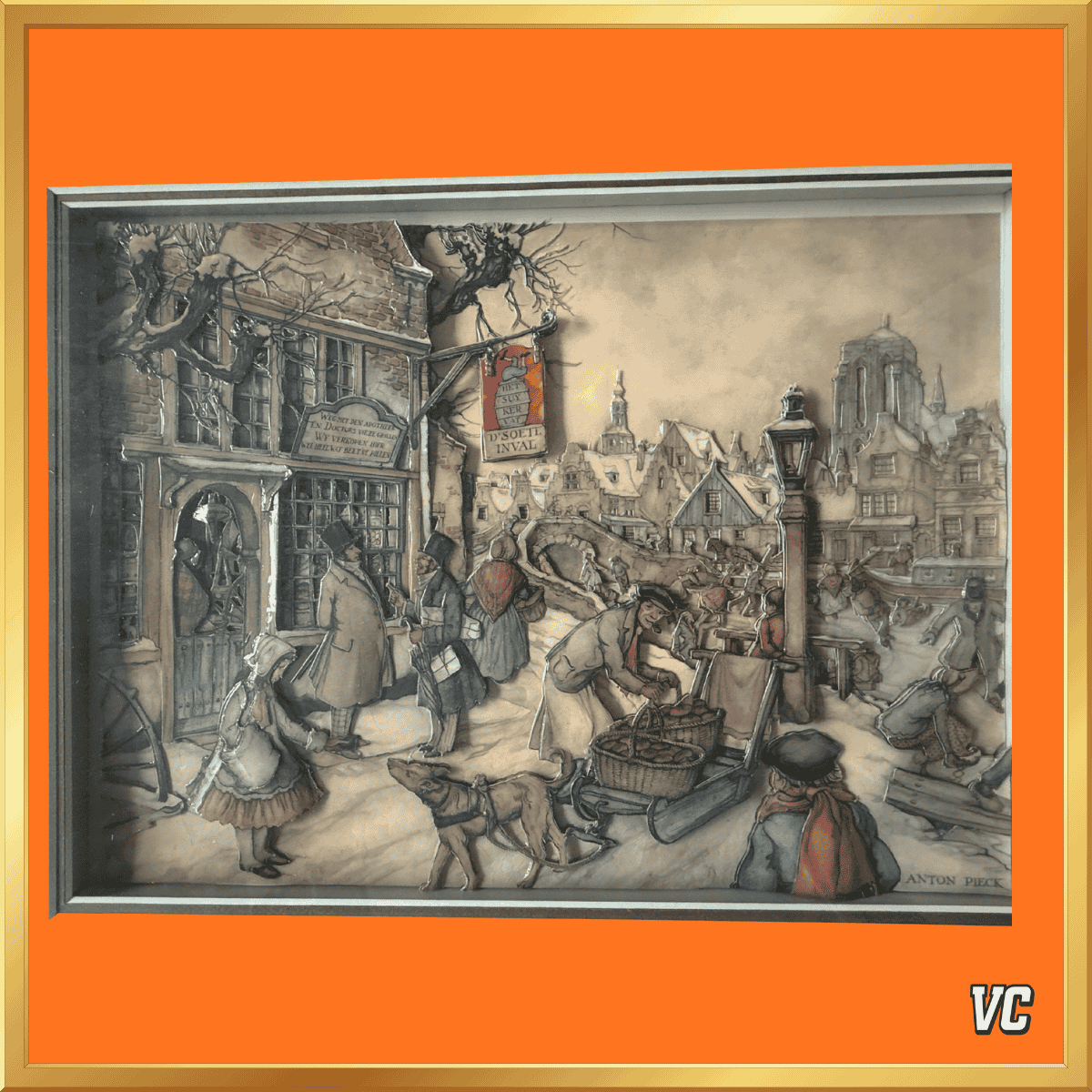 Anton Pieck - D 'Soete Inval - 3D papierreliëf - 40 x 30 cm - Afbeelding 2